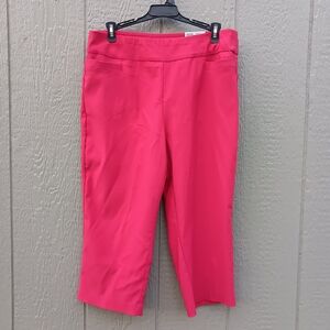 KIM ROGERS Millennium NWT Tummy Control Petite Red Capri Pants 12P